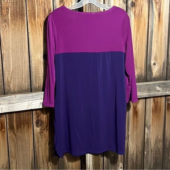 Slinky Brand top tunic slinky color block purple pink Medium FIRM on PRICE - Picture 3 of 5